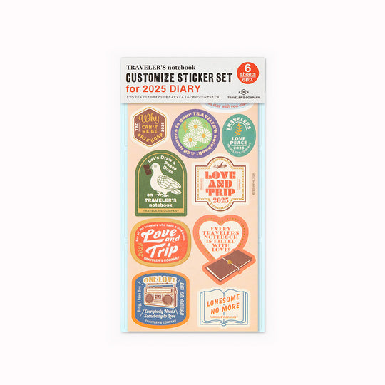 This is a sticker set for customizing TRAVELER’S notebook that makes it more fun, including index and pocket stickers, icon stickers to represent different plans, dry transfer, and stickers to decorate the cover.