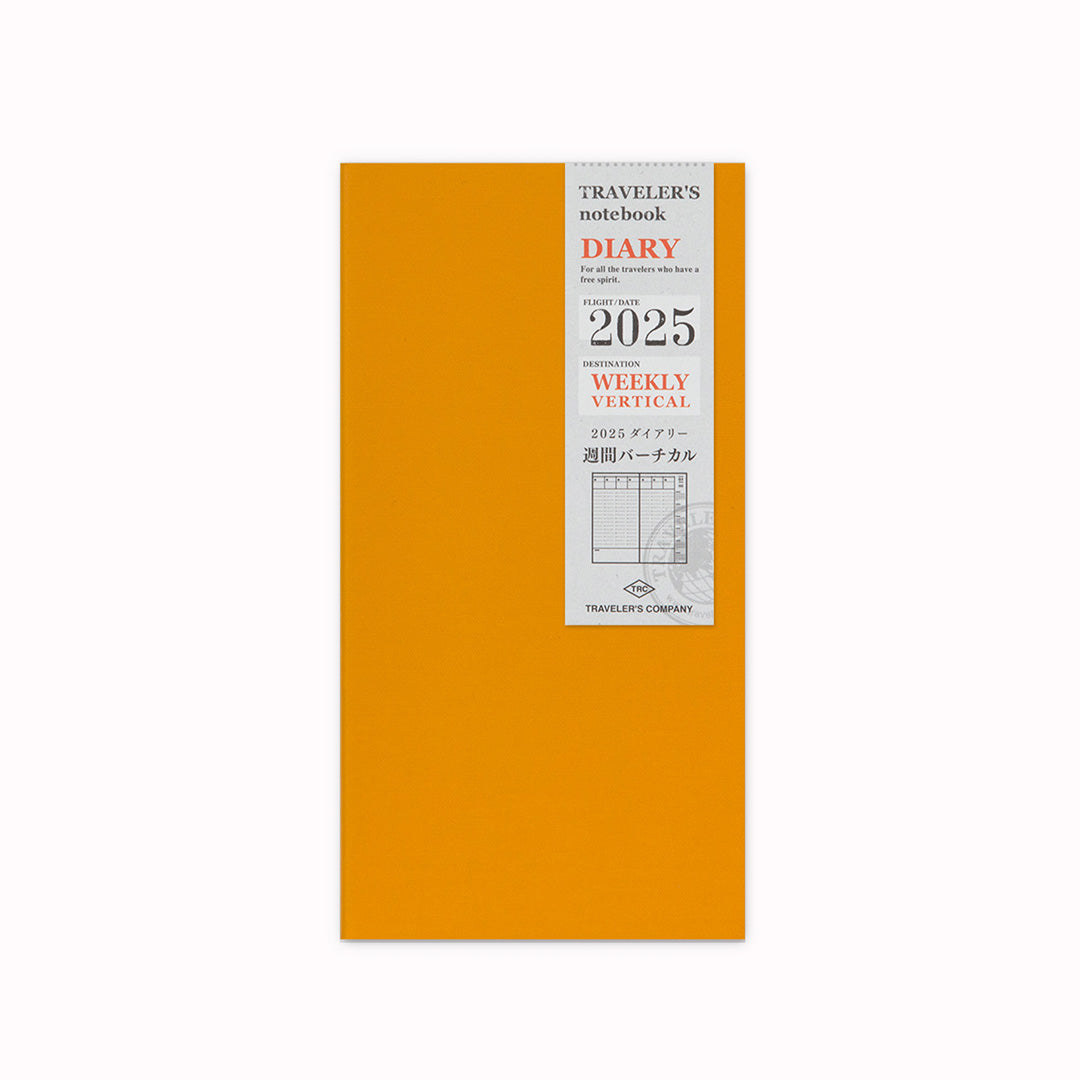 The Vertical Diary is useful for keeping track of schedules on a timely basis. A single notebook covers worth six months. This set includes 2 pcs. for the first half and the second half for 2025. filled with MD paper and includes Bonus Sticker Set.