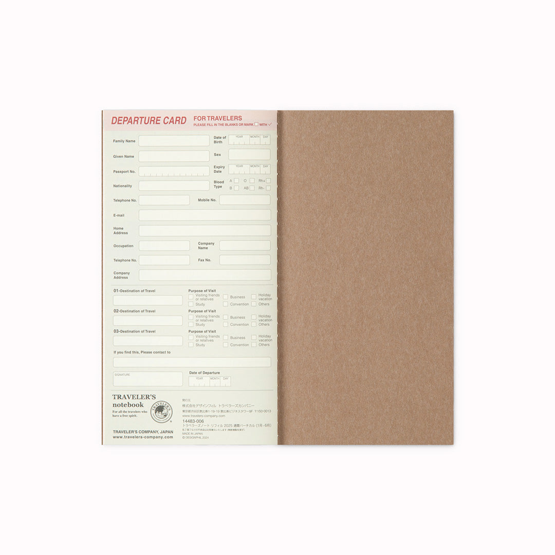 The Vertical Diary is useful for keeping track of schedules on a timely basis. A single notebook covers worth six months. This set includes 2 pcs. for the first half and the second half for 2025. filled with MD paper and includes Bonus Sticker Set.