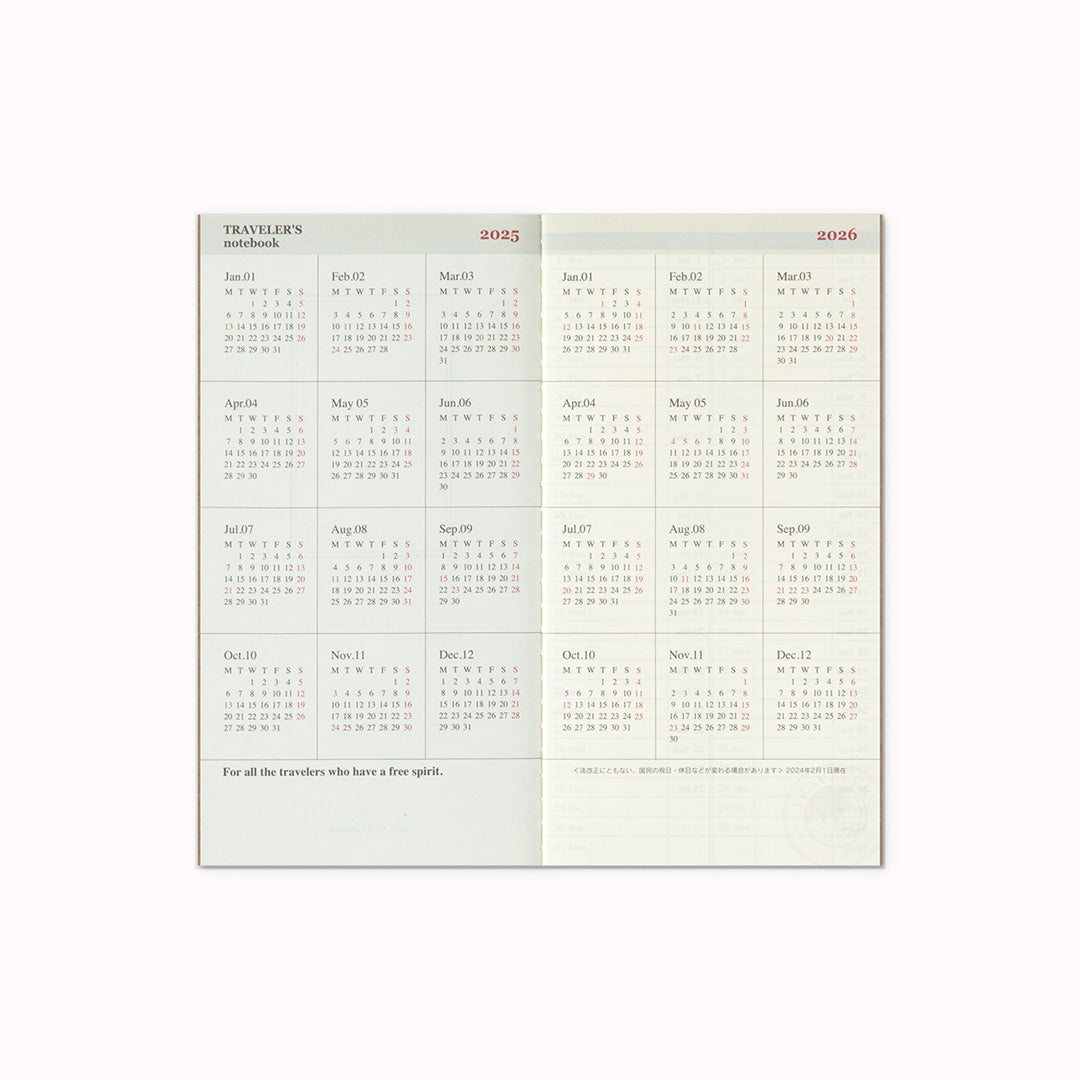 The Vertical Diary is useful for keeping track of schedules on a timely basis. A single notebook covers worth six months. This set includes 2 pcs. for the first half and the second half for 2025. filled with MD paper and includes Bonus Sticker Set.