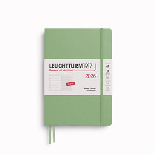 The Medium Weekly Planner + Notebook 2026 is Leuchtturm1917's combined Planner and Notebook, from January 2026 to December 2026. It is available in a choice of colours.