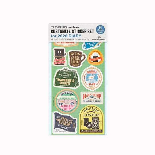 This is a sticker set for customizing TRAVELER’S notebook that makes it more fun, including index and pocket stickers, icon stickers to represent different plans, dry transfer, and stickers to decorate the cover.