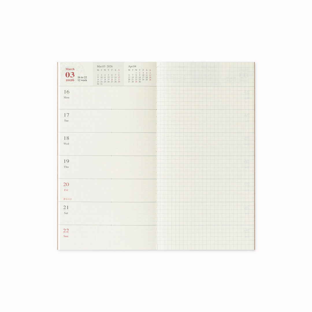 Traveler's Notebook Refill | Weekly+Memo | 2026