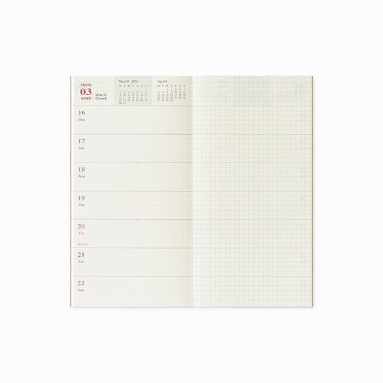 Traveler's Notebook Refill | Weekly+Memo | 2026
