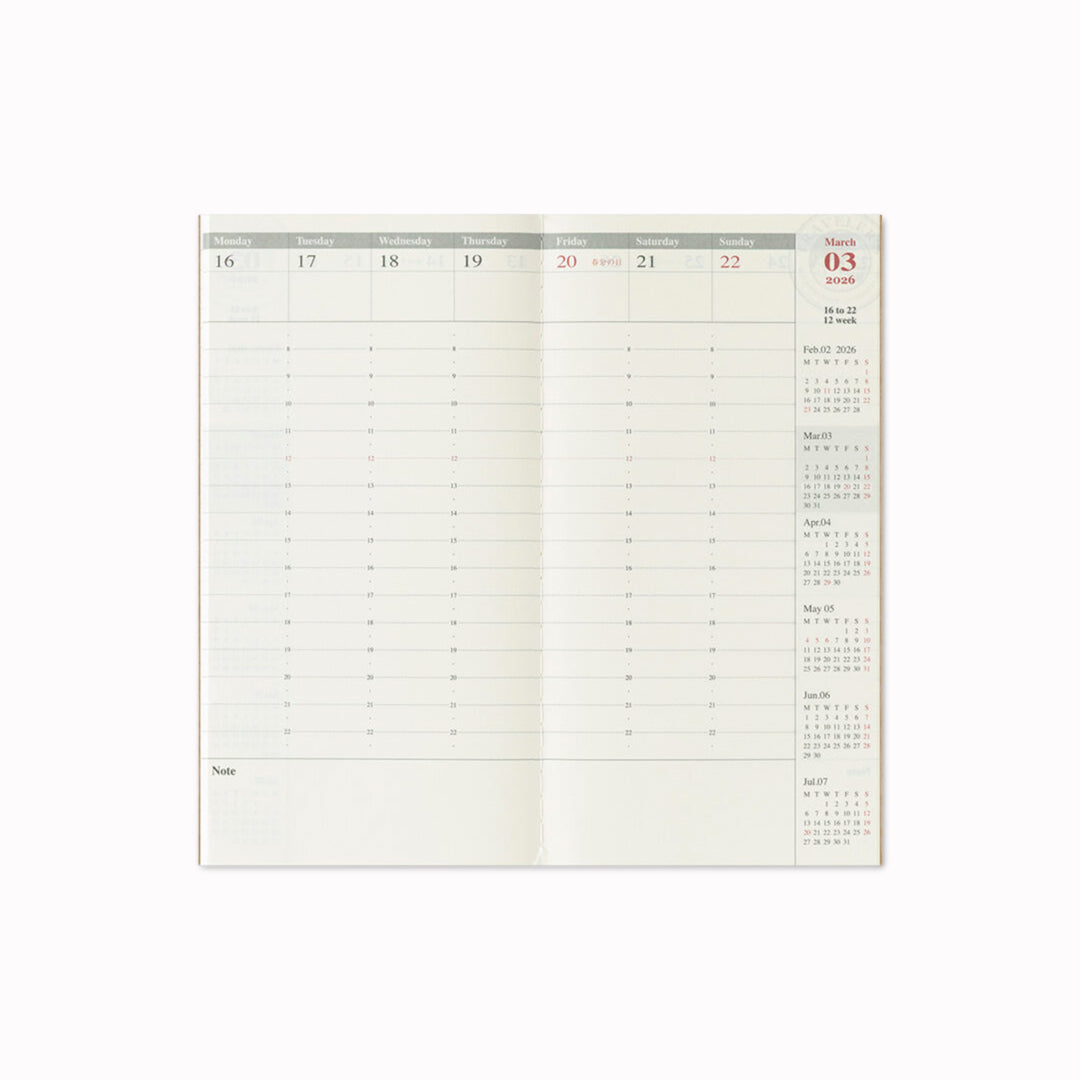 Traveler's Notebook Refill | Weekly Vertical | 2026