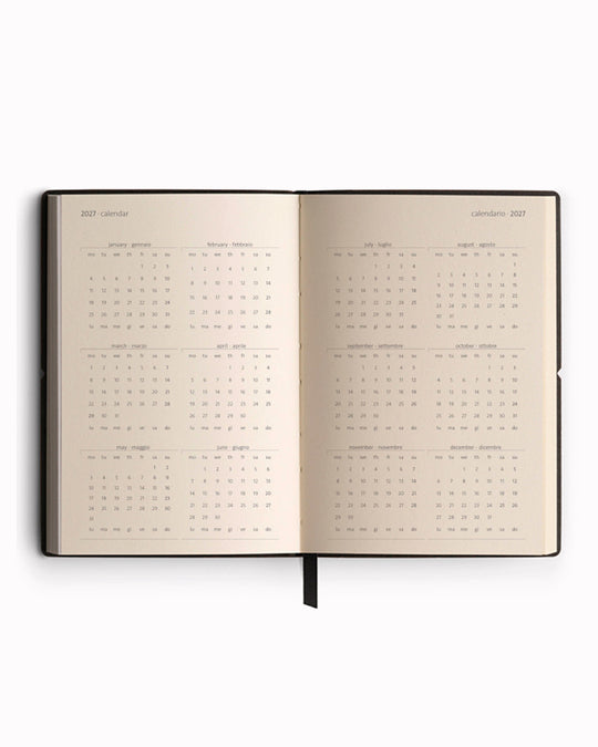 The Classic Weekly Horizontal Diary from Ciak has a dated double spread for each week of 2027 and offers an equal amount of space for every day of the week