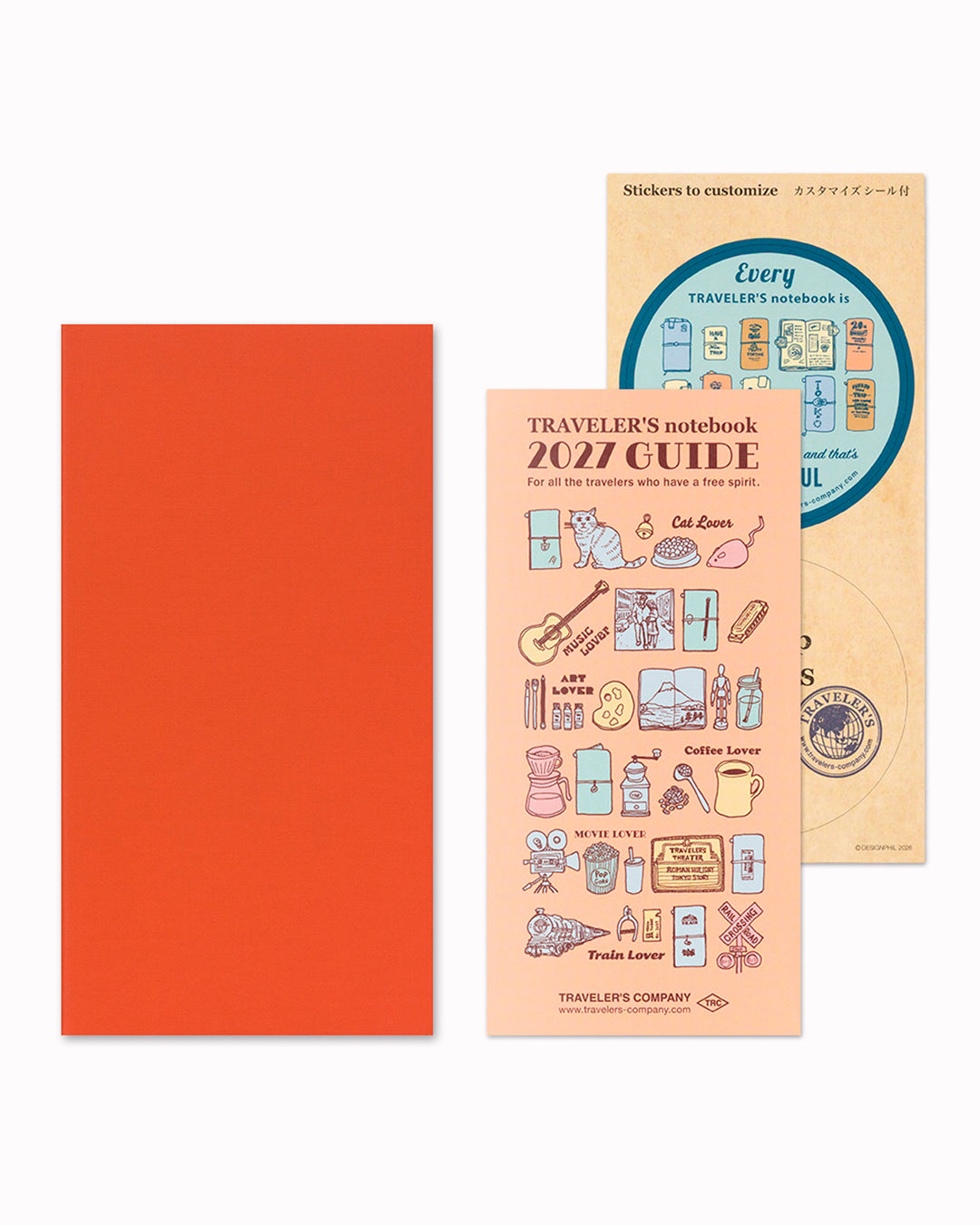 A 2027 Diary refill for the Iconic Traveler's notebook cover with Bonus Sticker Set.