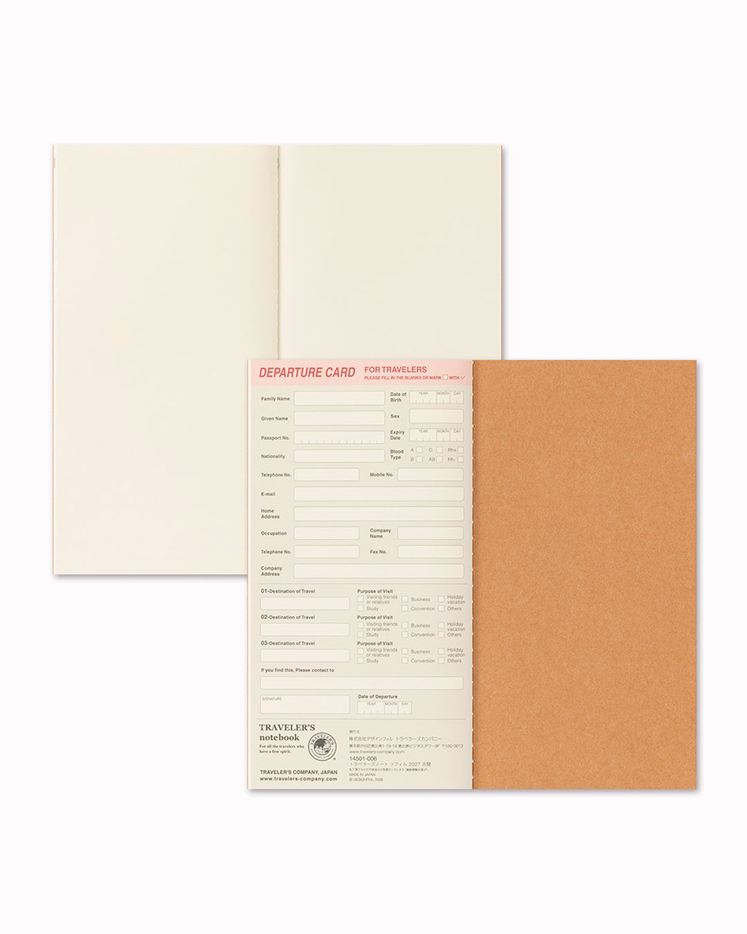 A 2027 Diary refill for the Iconic Traveler's notebook cover with Bonus Sticker Set.