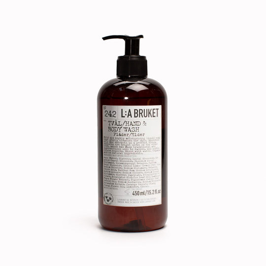 The Elder foaming liquid hand and body wash from Swedish coastal brand L:A Bruket is a luxurious natural cleanser infused with a delicate blend of elderflower and citrus notes
