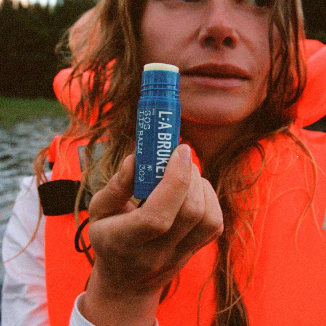 SOS Lip Balm 309 by L:A Bruket is a generous minty lip balm for a cooling kick and a hit of peppermint to focus the mind and ground your senses.