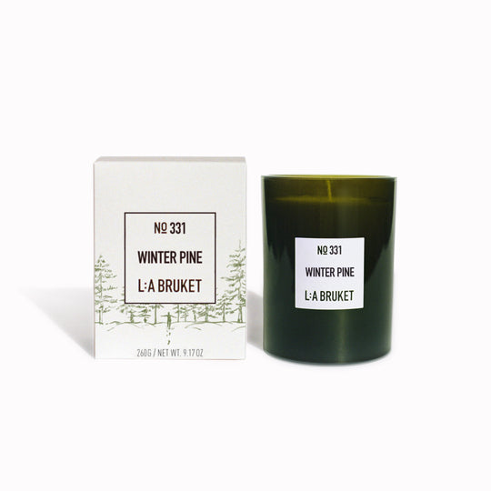 331 Winter Pine is a Limited Edition scented candle from L:A Bruket, made of wax from plant based wax with a burn time of around 50 hours.