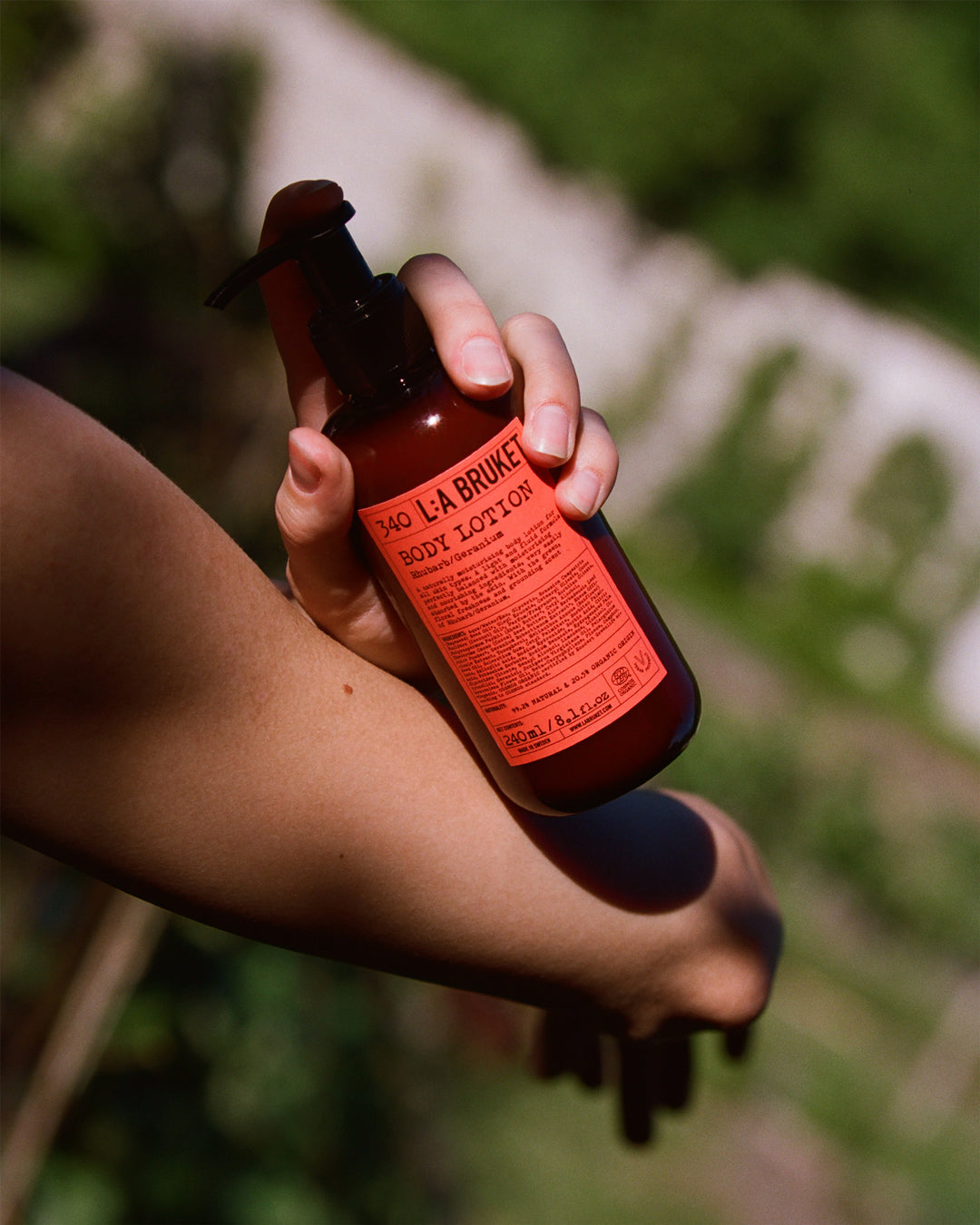Rhubarb &amp; Geranium Limited Edition body lotion from L:A Bruket has fragrance notes of sharp rhubarb and green geranium notes - a fresh, slightly earthy scent profile. 
