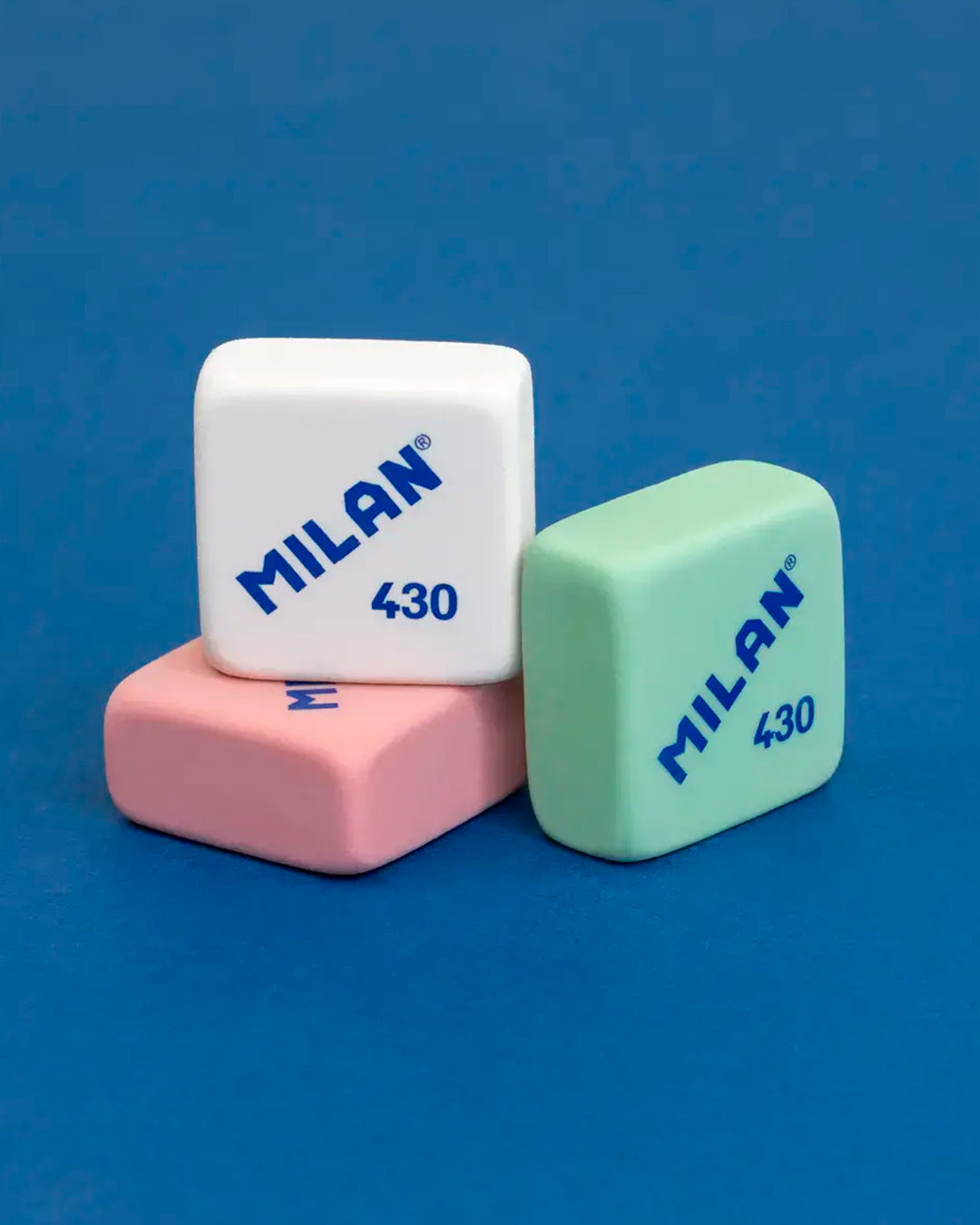 A handy five-piece eraser set from Spanish stationery favourite MILAN, bringing together three flexible 4045 erasers and two of the brand’s classic 430 erasers.