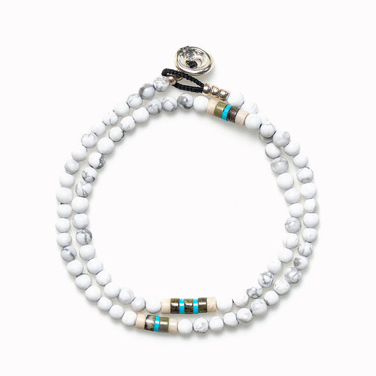 Bracelet | 4mm Stone Double Wrap | Howlite