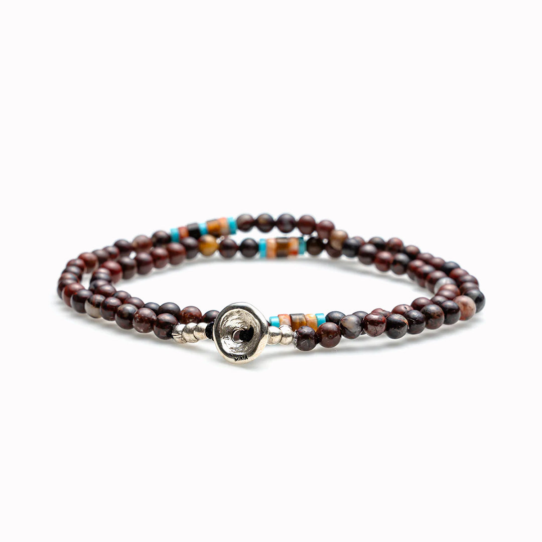 Bracelet | 4mm Stone Double Wrap | Poppy Jasper