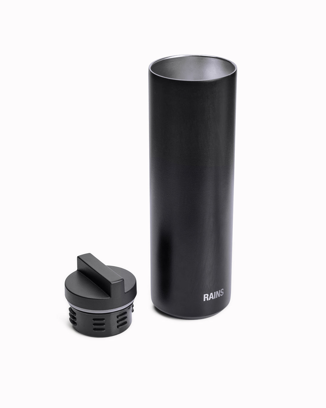 A pared-back insulated flask designed to sit alongside Rains’ everyday carry collection.