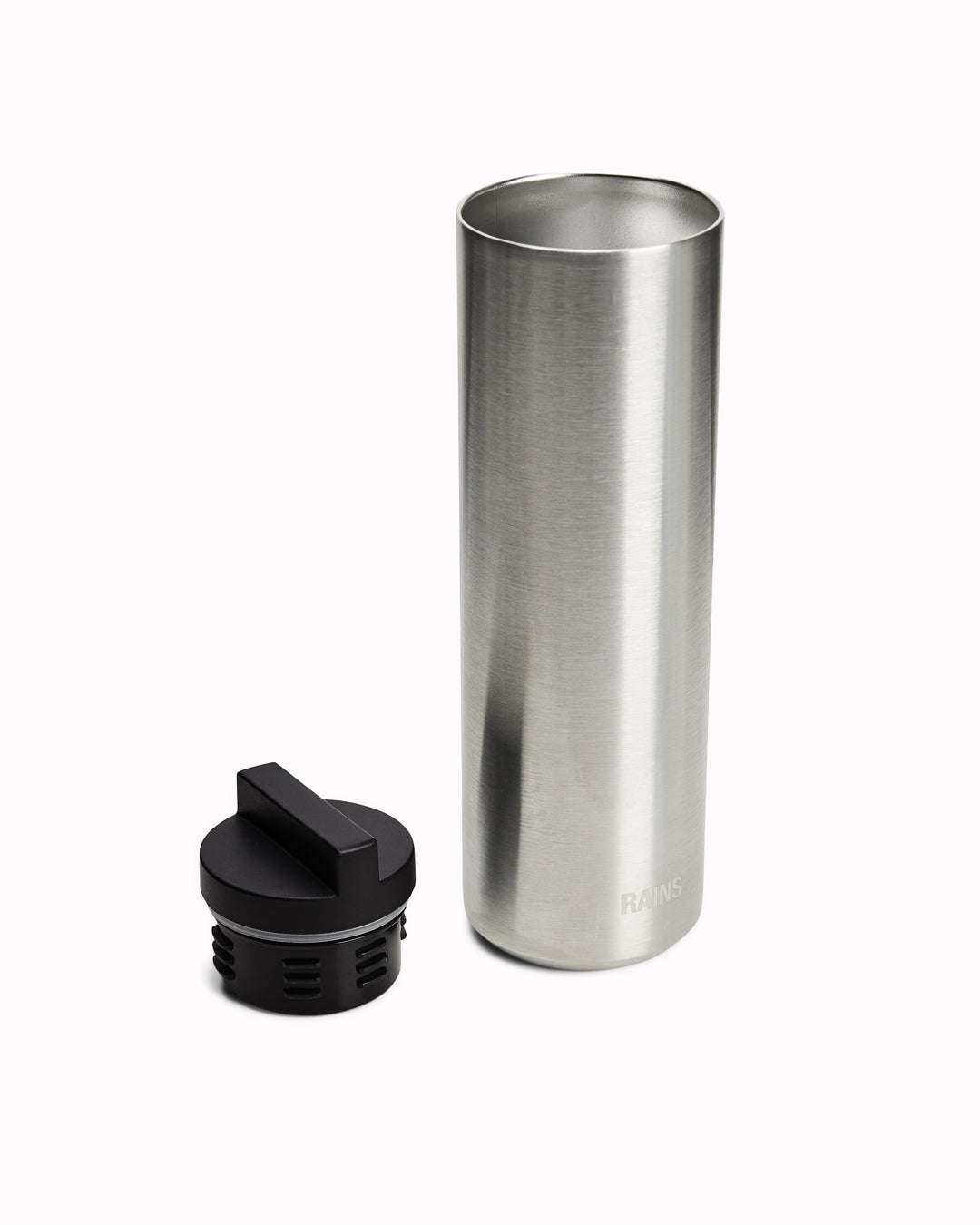 A pared-back insulated flask designed to sit alongside Rains’ everyday carry collection.