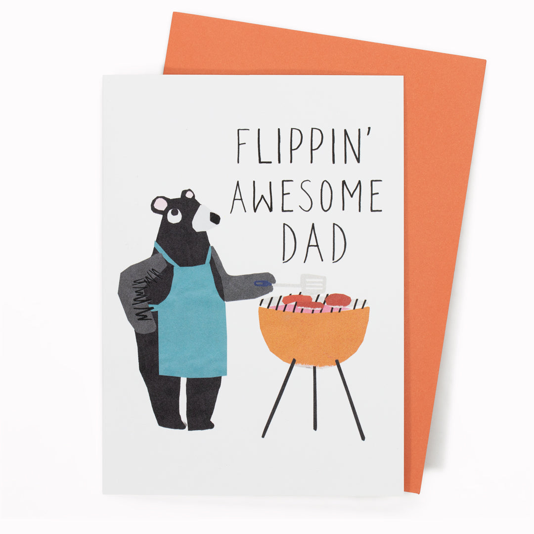 Flippin' Awesome Dad is a cute and fun illustrative Father's Day Card.