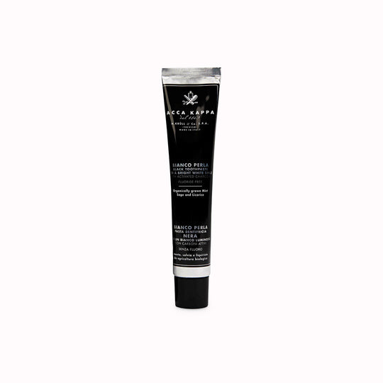 The Acca Kappa Activated Charcoal Fluoride Free Toothpaste is a premium dental care product that combines the natural whitening power of activated charcoal with the soothing properties of extracts like liquorice root and sage.