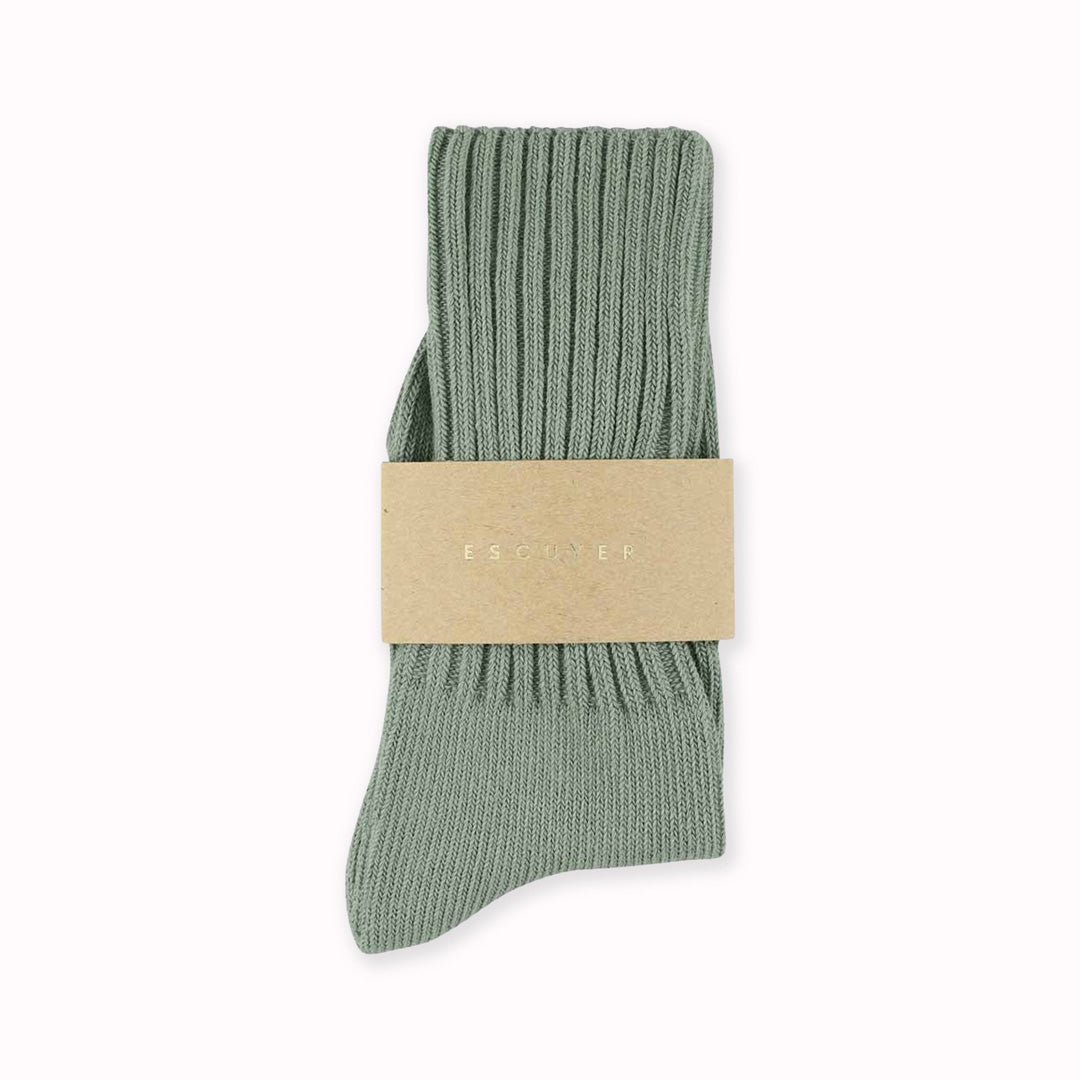 Agave Green crew socks by Belgium based Escuyer. These socks are&nbsp;so comfortable! They are made from premium cotton blended with nylon and elastane for durability and stretch.