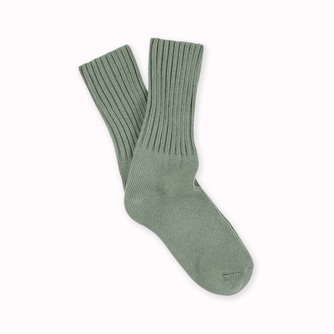 Agave Green crew socks by Belgium based Escuyer. These socks are&nbsp;so comfortable! They are made from premium cotton blended with nylon and elastane for durability and stretch.