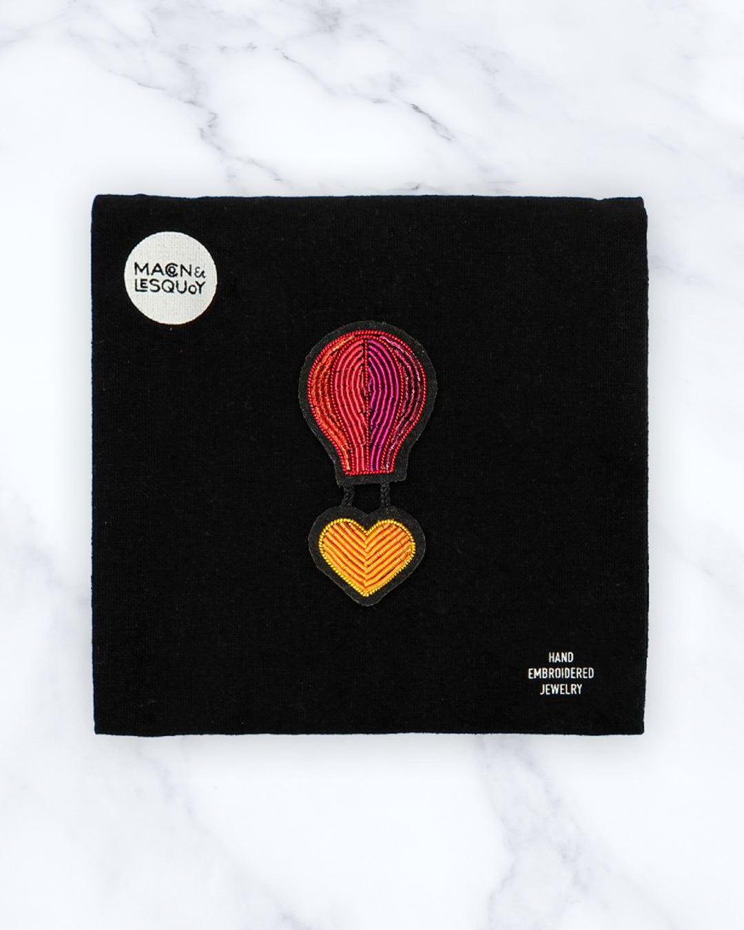 Make a statement with this beautiful Airship Heart hand embroidered decorative lapel pin by Paris based Macon et Lesquoy - personalise your favourite garments to define your individual style.