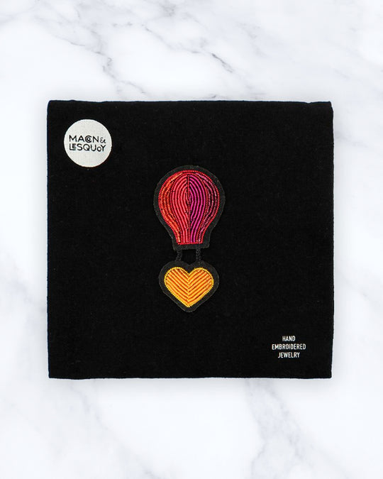Make a statement with this beautiful Airship Heart hand embroidered decorative lapel pin by Paris based Macon et Lesquoy - personalise your favourite garments to define your individual style.