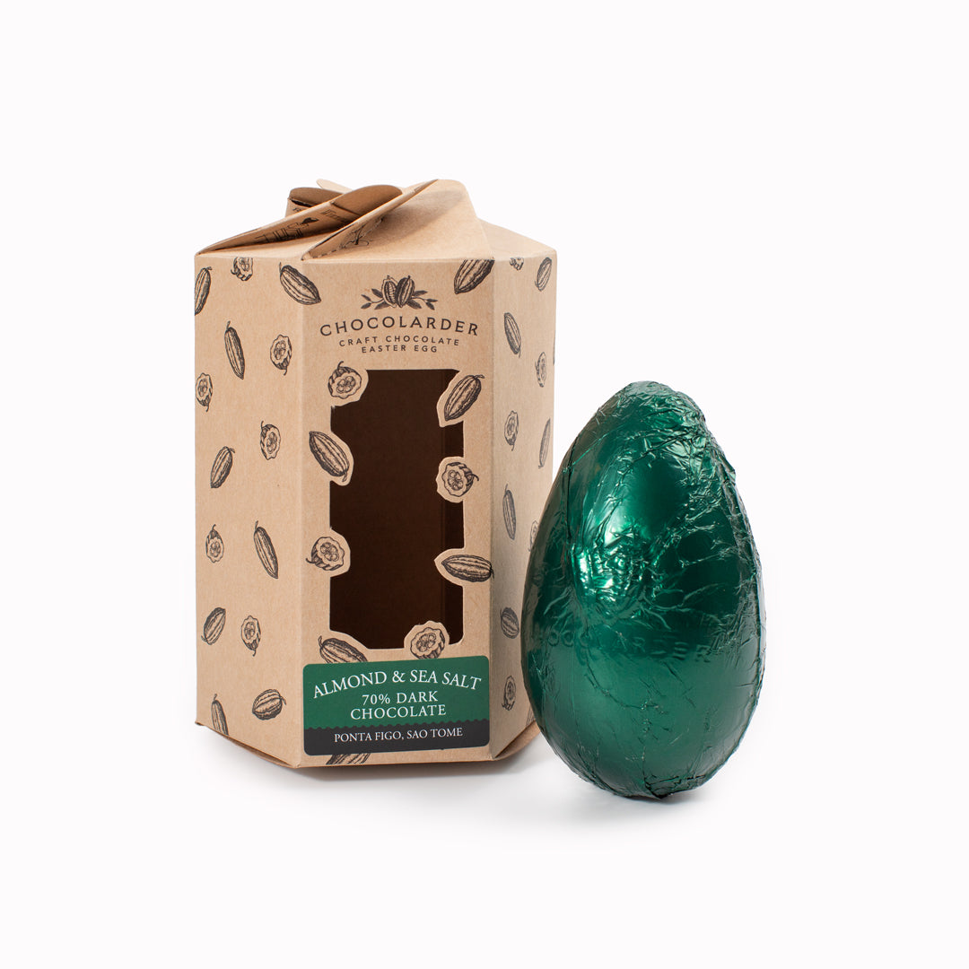 This Almond &amp; Sea Salt Easter Egg blends smooth, rich chocolate with roasted almonds and a hint of sea salt for a sophisticated twist on a classic seasonal treat. 