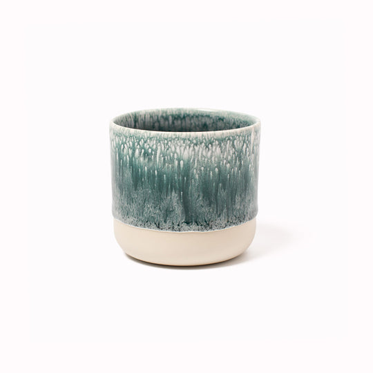 Quench Cup | Ceramic Drip Glazed Cup | Andromeda Green