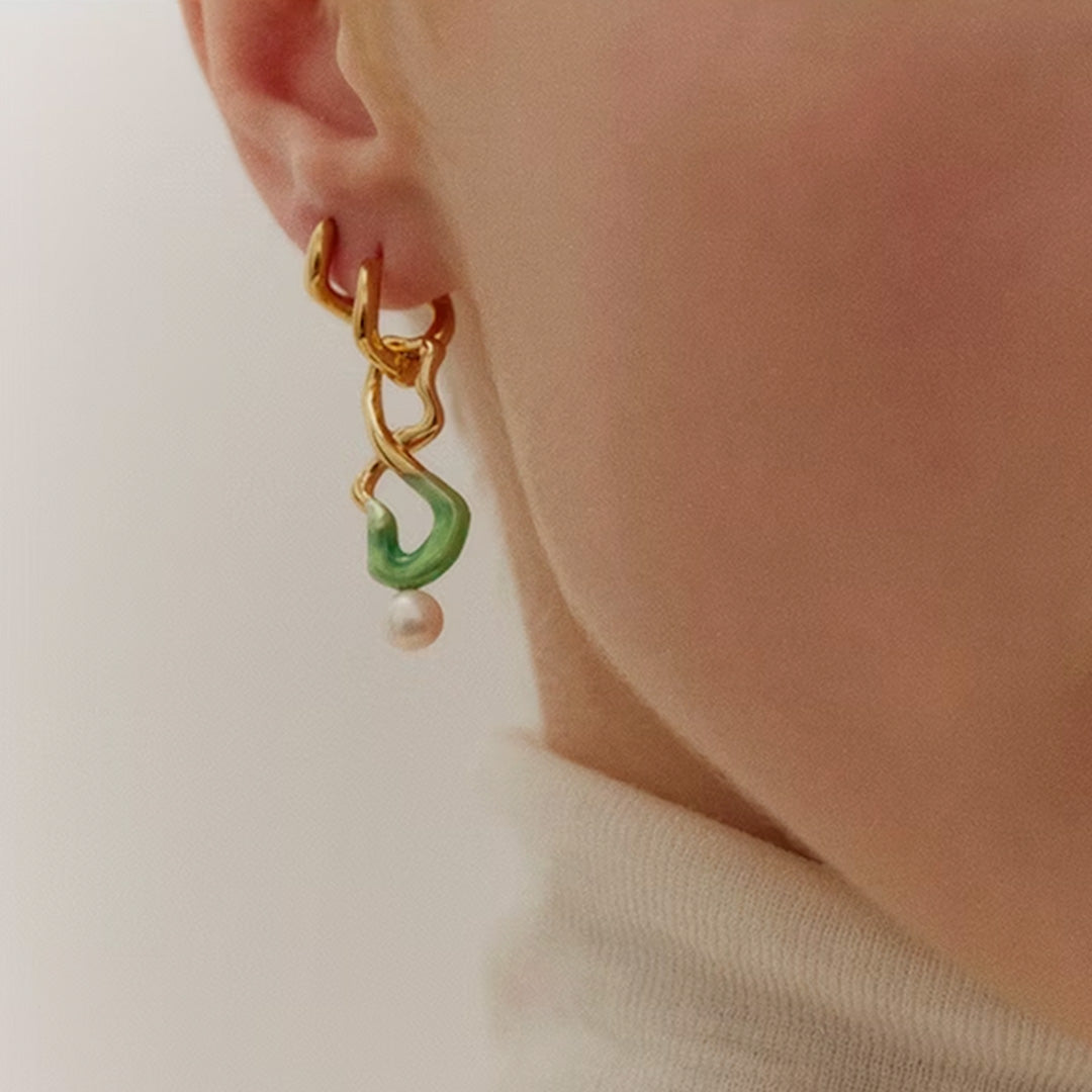 Anil from Marie Black is a wavy and versatile earring - as worn detail