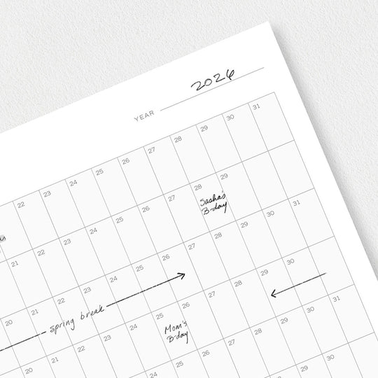 Annual Planning Wall Calendar | Undated