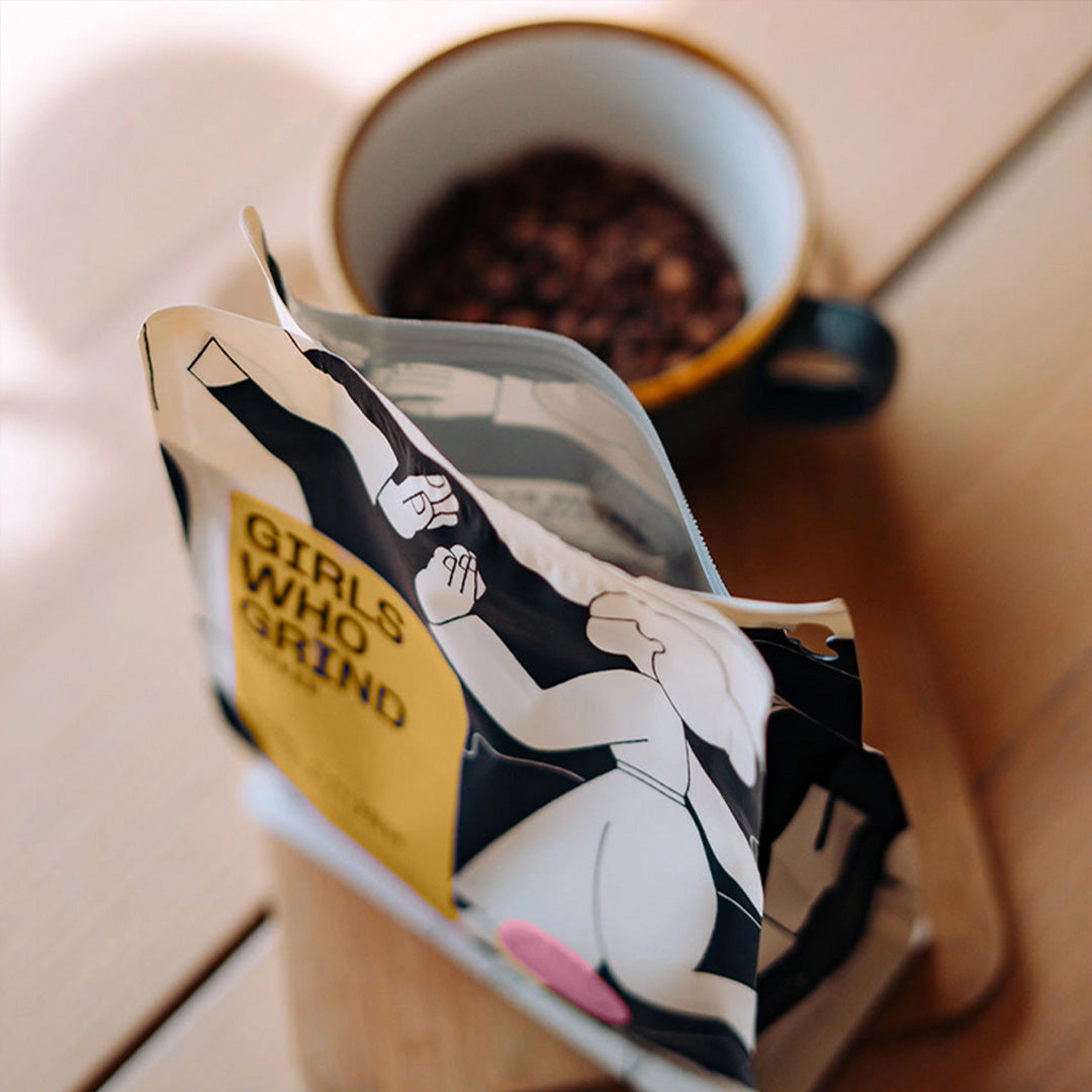 Girls Who Grind Coffee have been lucky to be able to import these special beans.

Delicious enjoyed with or without milk.