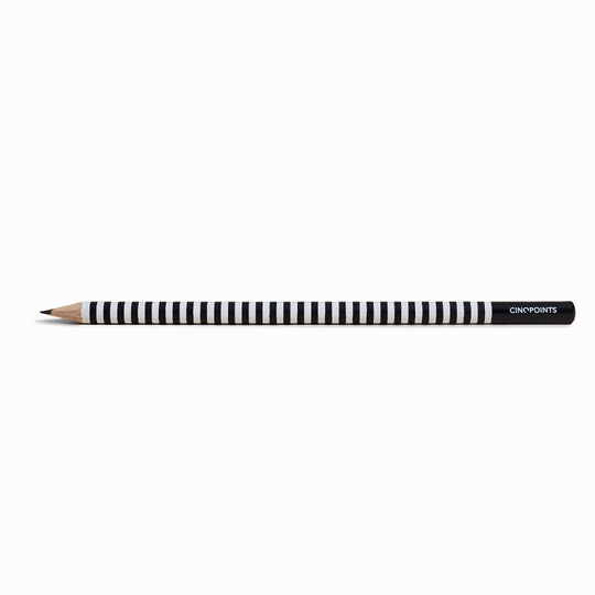 Cinqpoints Archistripe Pencils are black and white striped HB graphite pencils inspired by the world of architecture.