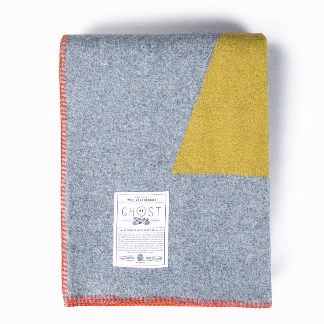 Merino Wool Army Blanket | Bibbulmun Grey/Yellow