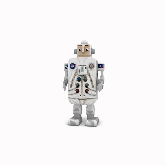 Tin-Bot is a unique collectible series of small aluminium storage tins that also have magnetic arms, legs and head that turn them into posable desktop robots. Each one has roots in nostalgic popular culture.