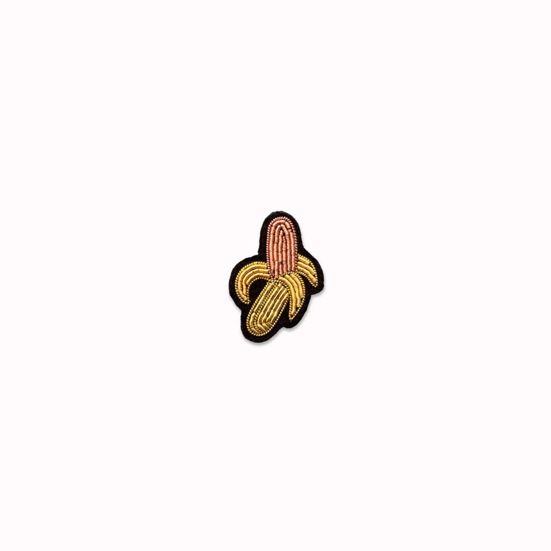 Make a statement with this beautiful Banana Underground&nbsp;hand embroidered decorative&nbsp;lapel pin by Paris based Macon et Lesquoy - personalise your favourite garments to define your individual style.