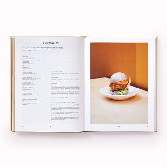 Example Spread - BAO Cookbook from Phaidon, The book is delightfully illustrated, with BAO's trademark playfulness and features sections that reflect the food sections in the restaurants. From the traditional steamed buns of its name to Taiwanese fried chicken, soul-warming beef noodles, snack-size xiao chi and more.