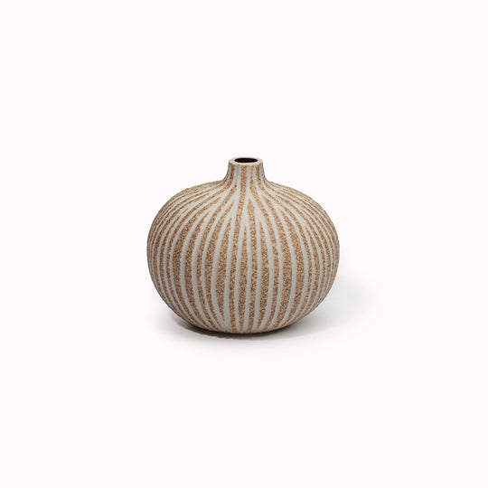 Bari Vase | Brown Stone Stripe Medium | H. 7.5cm