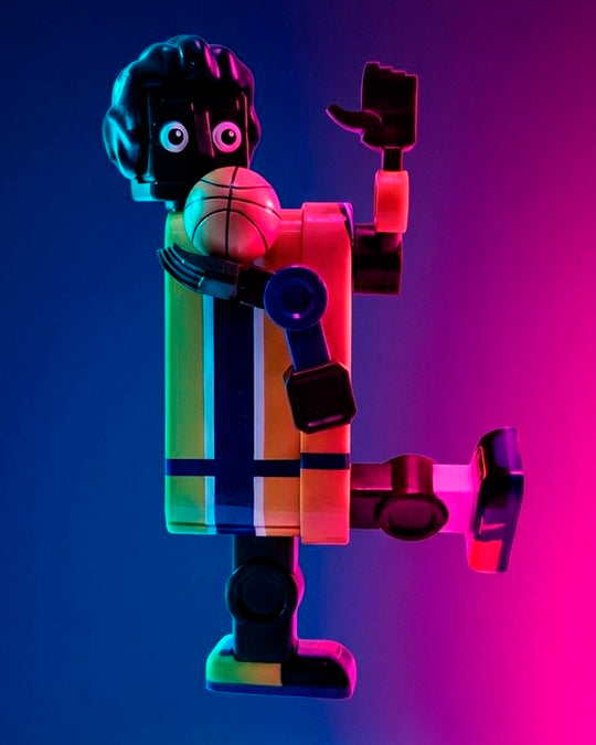 Tin-Bot is a unique collectible series of small aluminium storage tins that also have magnetic arms, legs and head that turn them into posable desktop robots. Each one has roots in nostalgic popular culture.