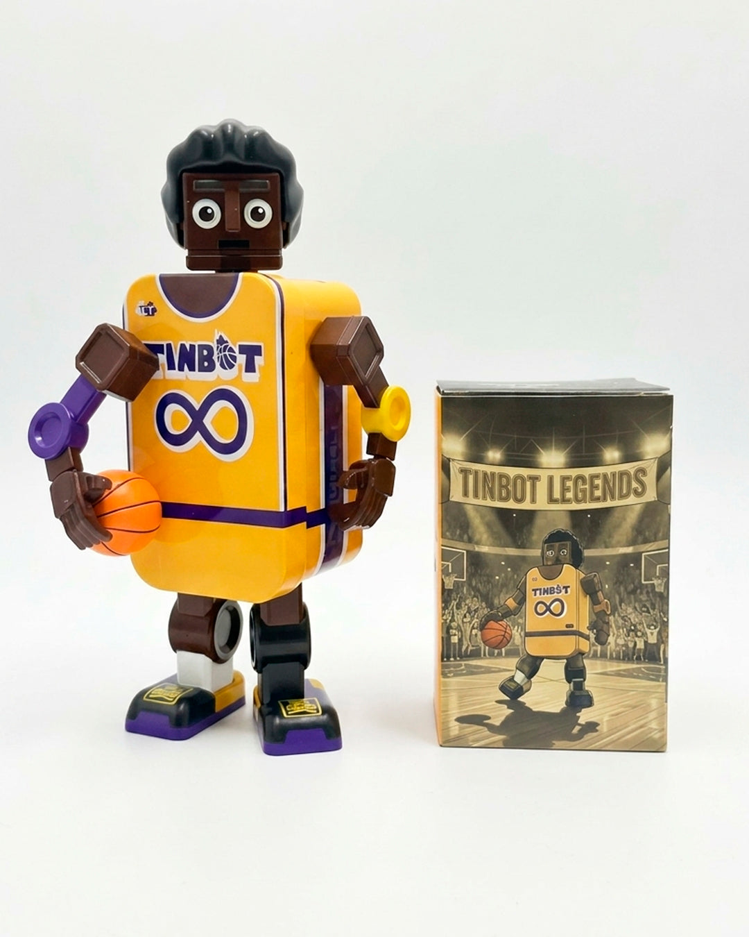 Tin-Bot is a unique collectible series of small aluminium storage tins that also have magnetic arms, legs and head that turn them into posable desktop robots. Each one has roots in nostalgic popular culture.