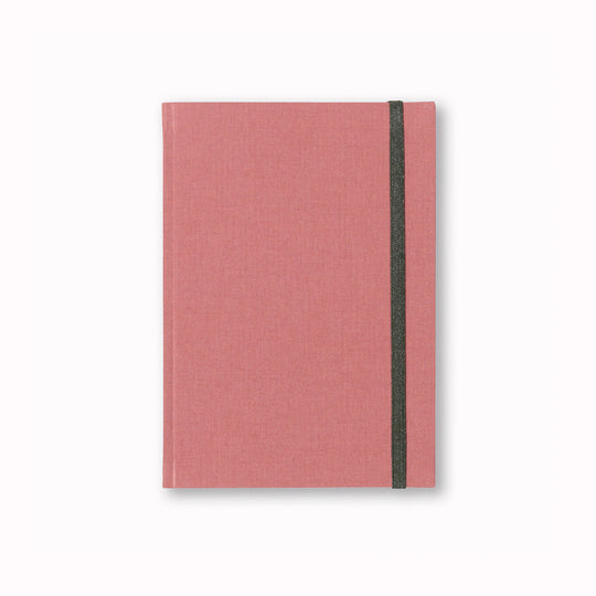 Notem Bea, This A5 Rose Pink notebook has 140 pages of high-quality lined paper, with an elastic closure.