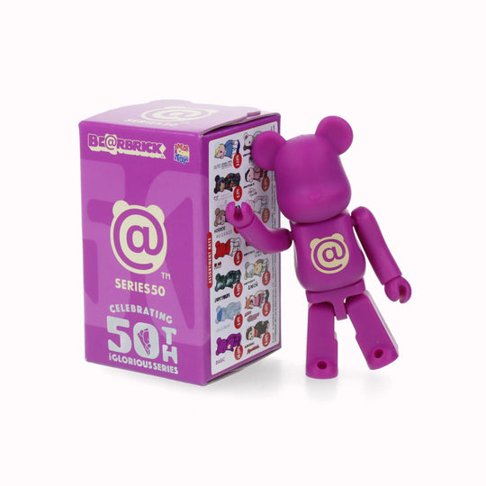 Collectible 100% Bearbrick Series 50 from Medicom. Each Bearbrick in the series stands at 70mm tall and comes in a sealed foil packaging, giving a random surprise on every purchase.