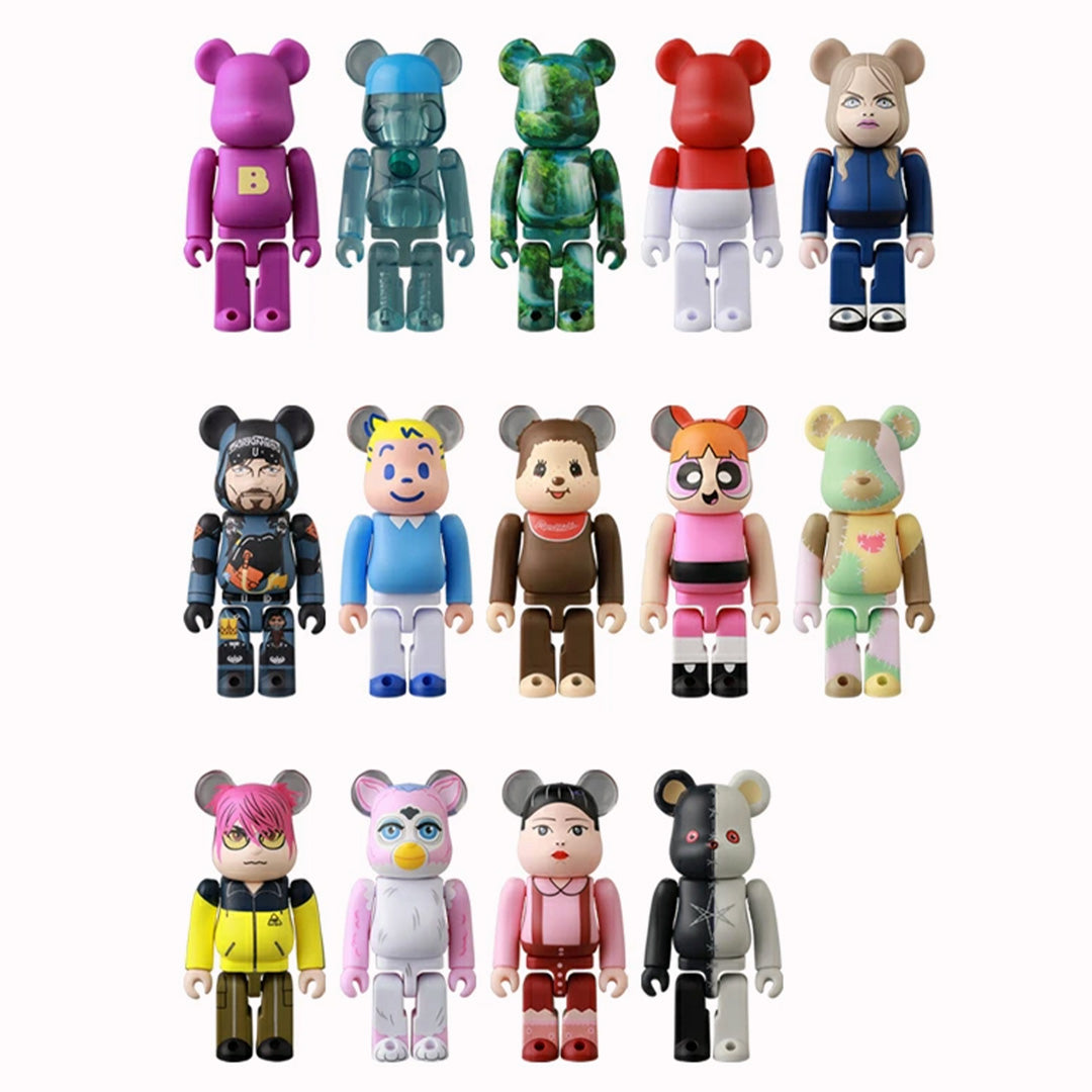 Collectible 100% Bearbrick Series 50 from Medicom. Each Bearbrick in the series stands at 70mm tall and comes in a sealed foil packaging, giving a random surprise on every purchase.