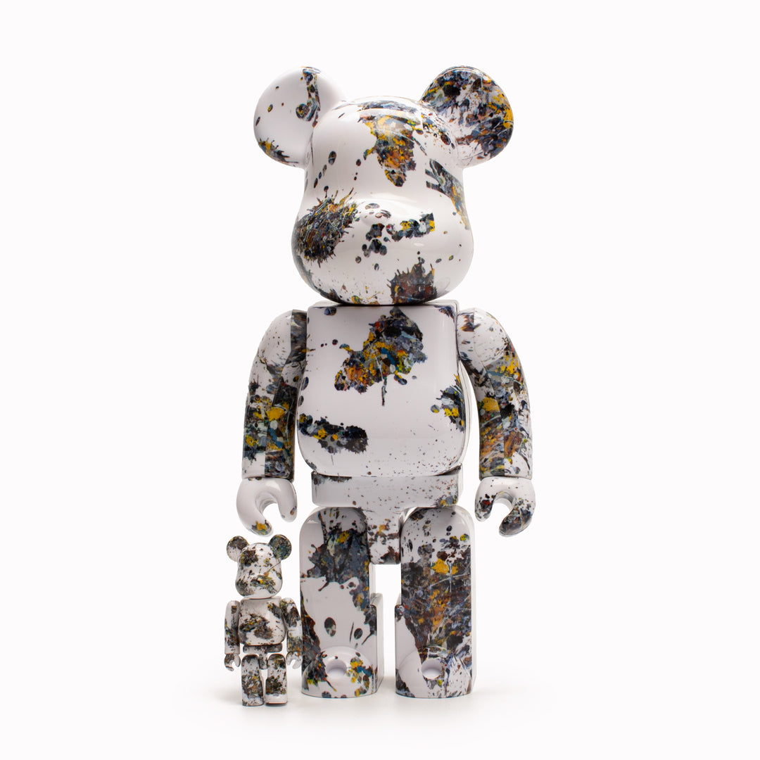 Bearbrick 400% + 100% | Designer Art Toy | Jackson Pollock