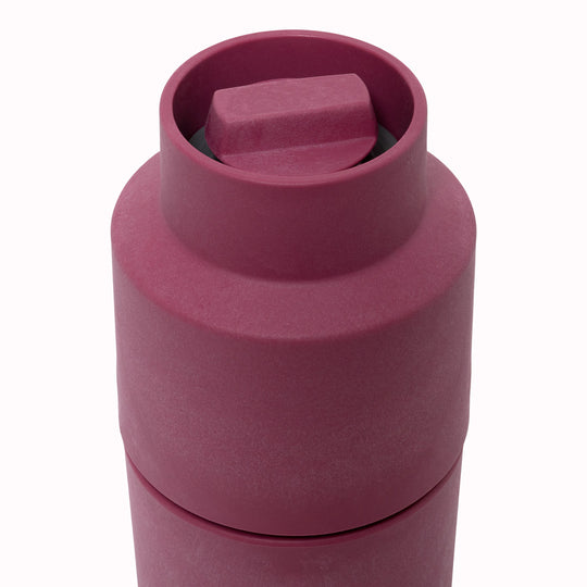 A rich beetroot coloured Danish designed Billund spice grinder from CrushGrind is a 12cm tall upside-down grinder with a powerful ceramic grinding module that makes easy work of grinding salt, pepper, dried herbs and most spices.