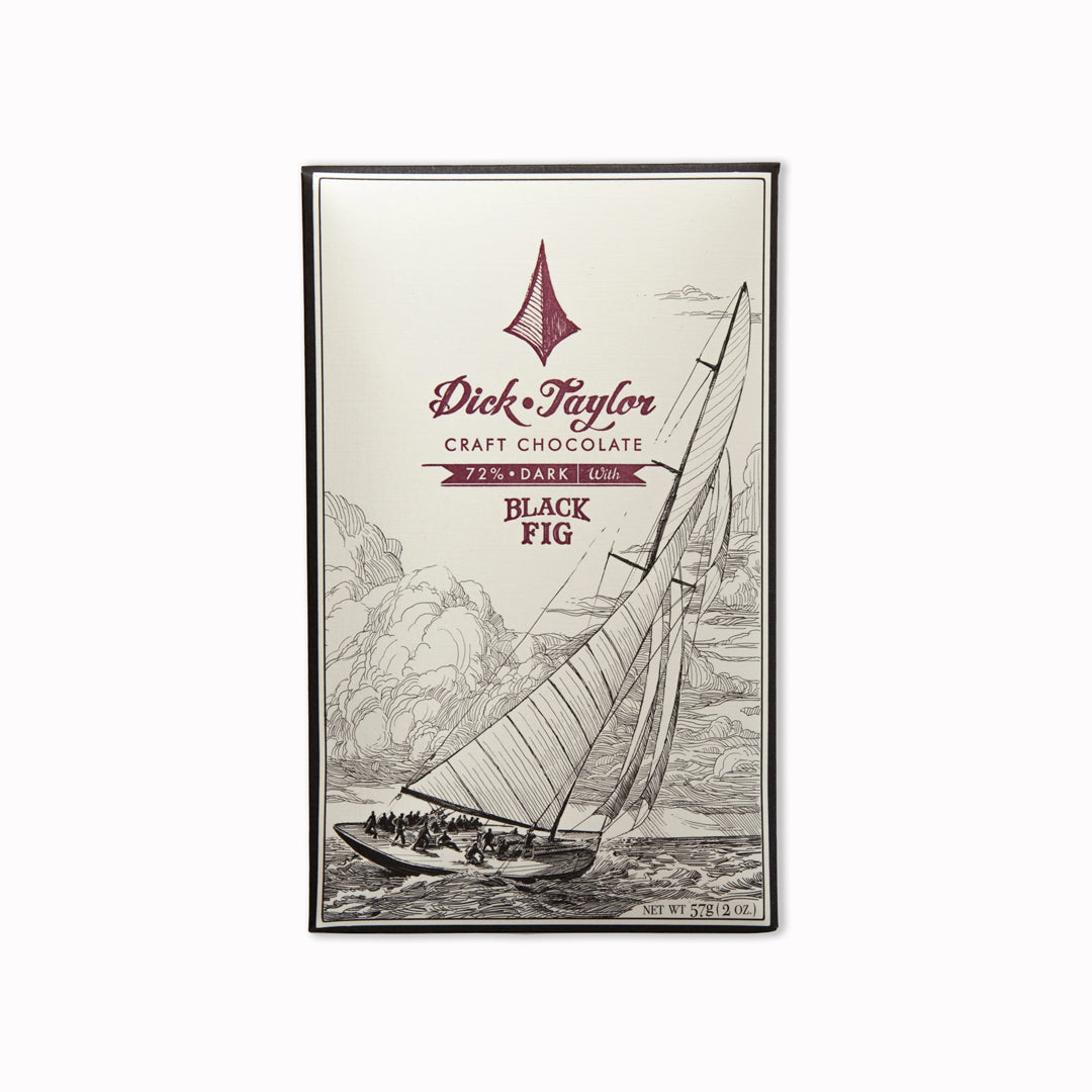 Bean-to-bar 72% dark chocolate with chewy Black Mission figs, crafted in small batches using single-origin cacao.