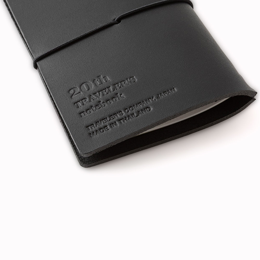 Traveler's Card Size Notebook - 20th Anniversary | Black Leather