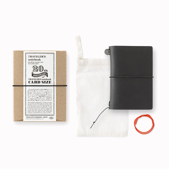 Traveler's Card Size Notebook - 20th Anniversary | Black Leather