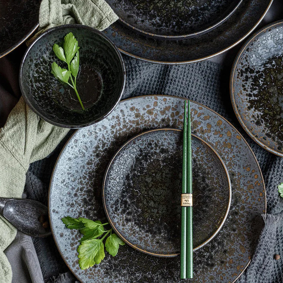 A small deep bowl made from 'Minoyaki' porcelain to mix and match with other pieces from the Black Pearl tableware collection.