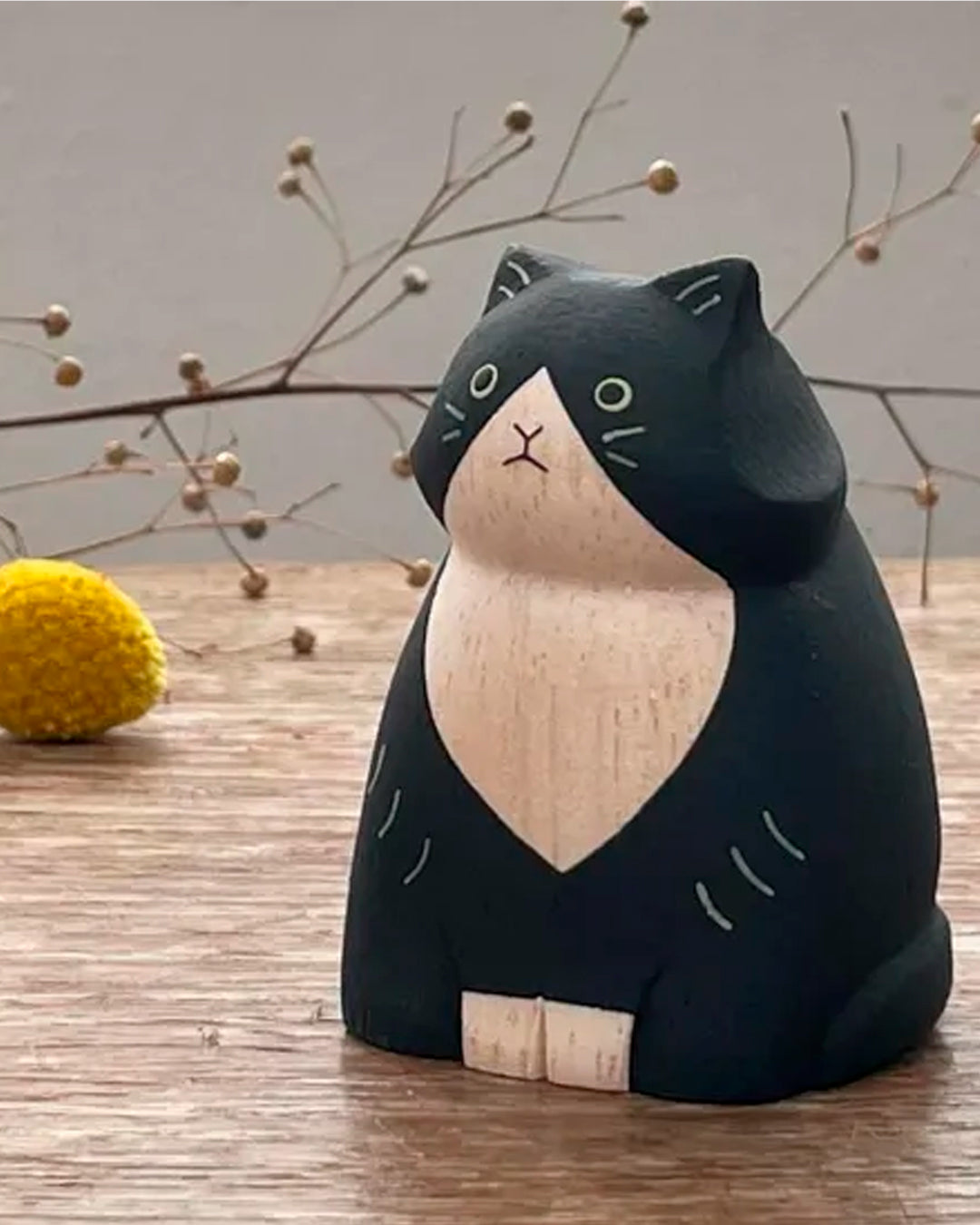 Gorgeous handmade Black and White Cat from the Pole Pole collection by Japanese brand T-Lab.